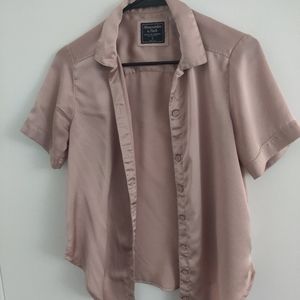 Pink Satin shirt A&F